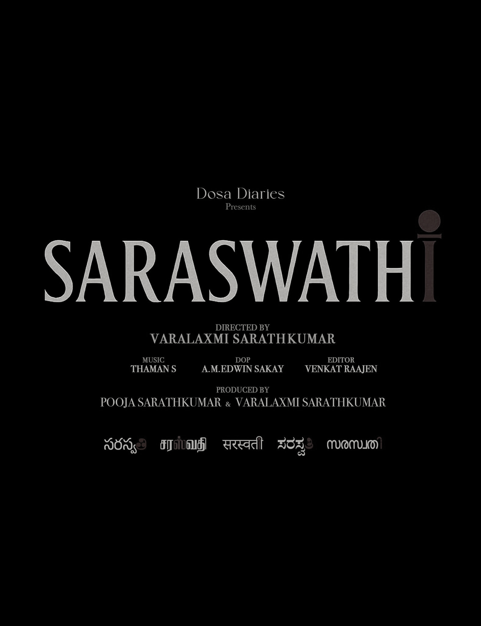 Varalaxmi Sarathkumar directs, produces, and stars in thriller Saraswathi
