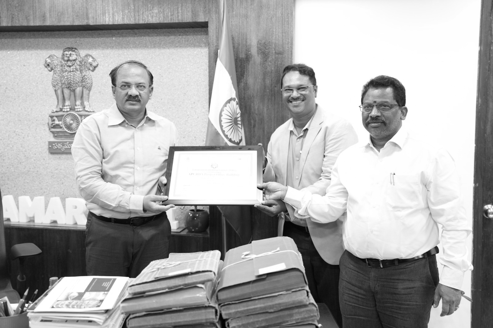 సిఆర్డిఏ ప్రాజెక్ట్ కార్యాలయానికి ఐజీబీసీ “నెట్ జీరో ఎనర్జీ – డిజైన్” సర్టిఫికెట్