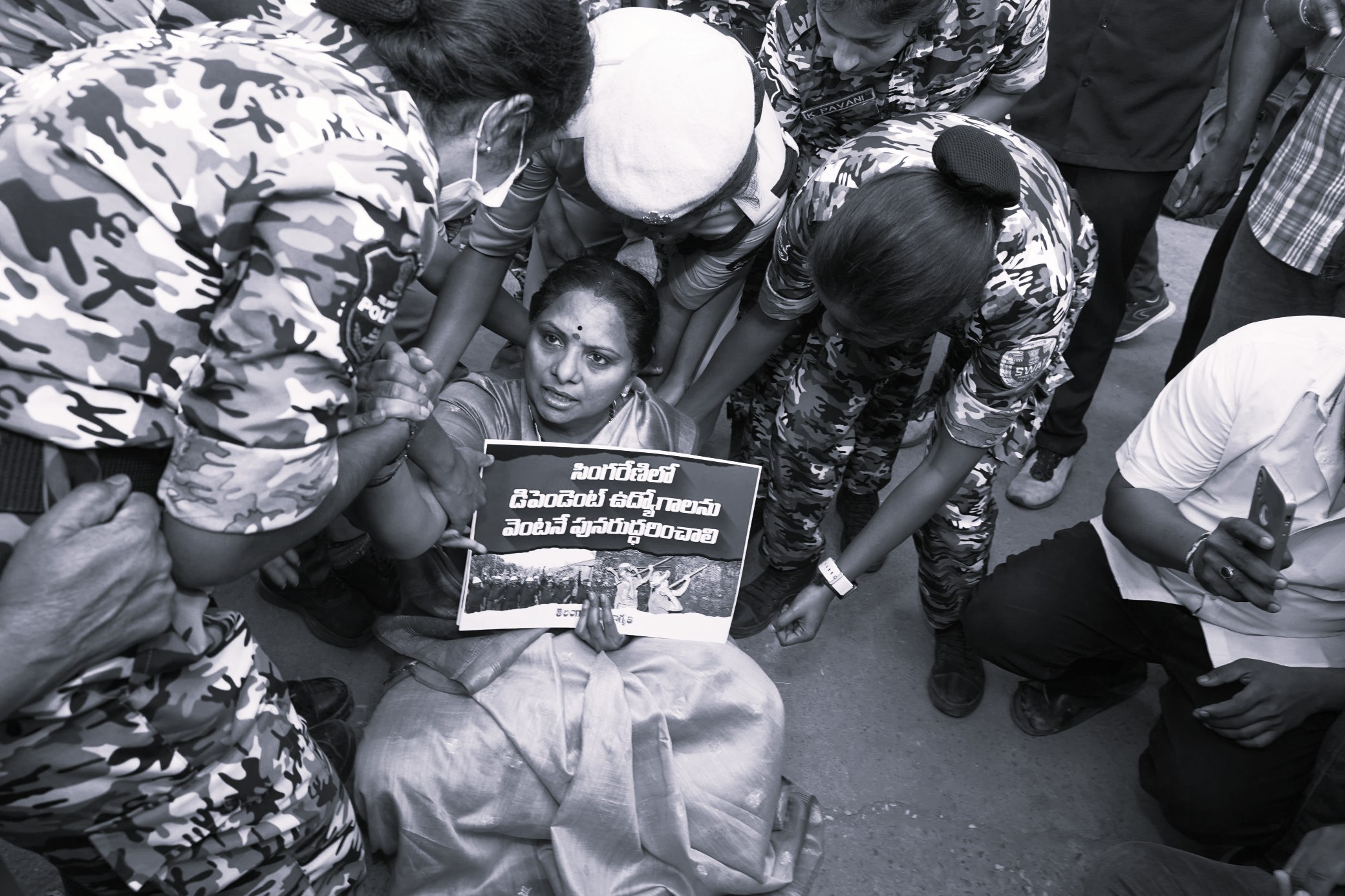 Kavitha arrested during attempt to surround Singareni Bhavan