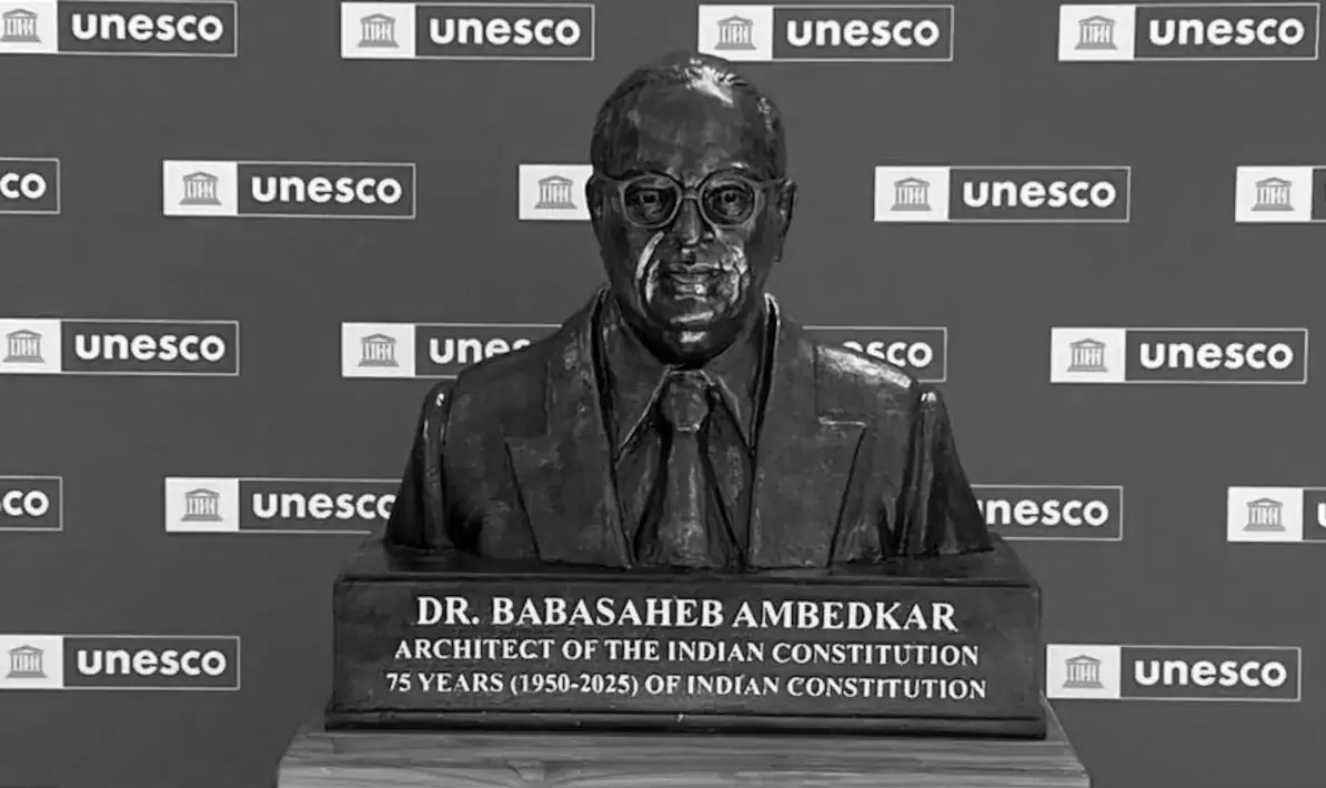 Ambedkar’s statue unveiled at UNESCO headquarters in Paris
