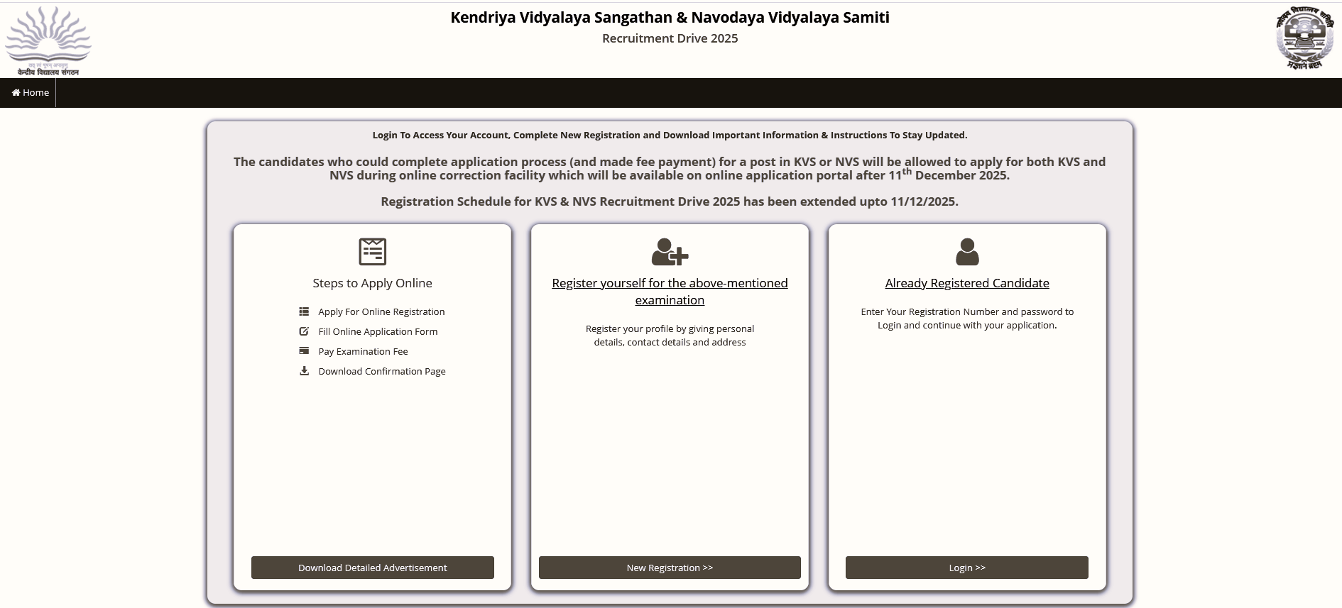 KVS - NVS Recruitment 2025: Application Deadline Extended to 11 December