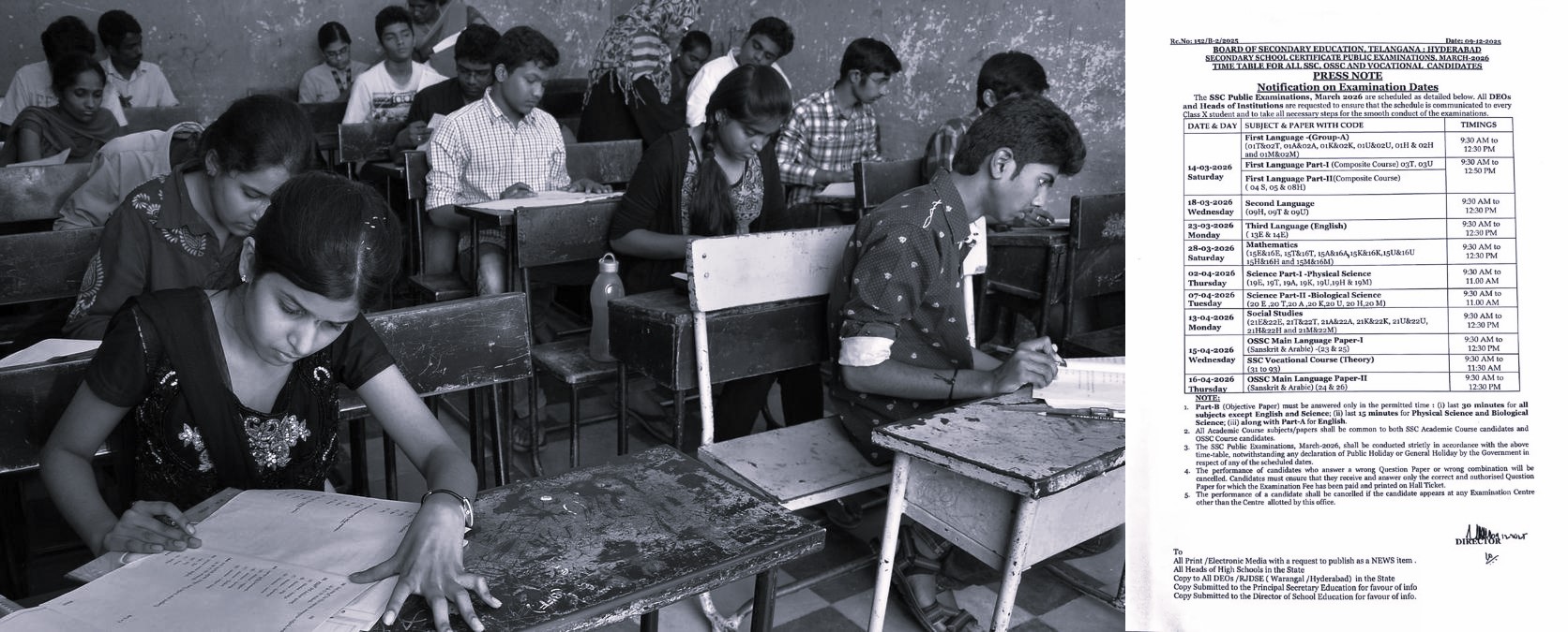 Telangana releases 10th class exam timetable for 2025-26