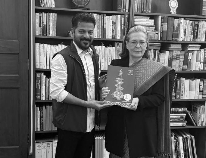 CM Revanth Reddy Meets Sonia Gandhi, Presents Telangana Rising 2047 Vision