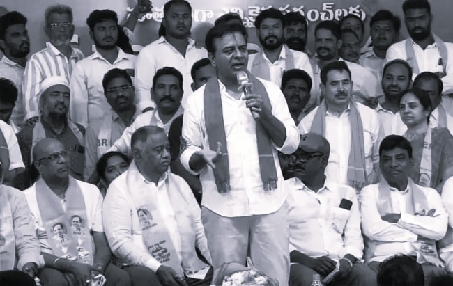 Three Ministers, 30% Commission: KTR on Khammam Tour