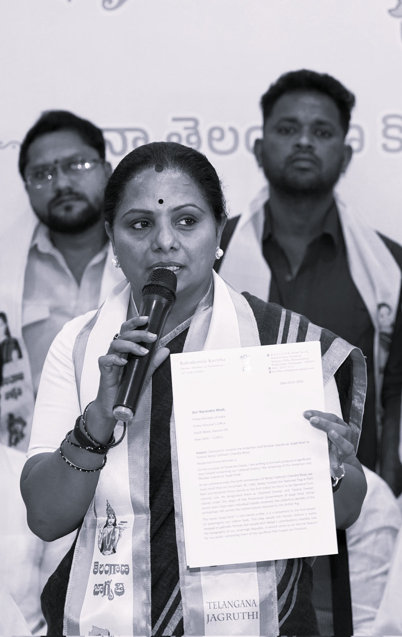 Kavitha Urges PM to Rename Andaman & Nicobar Islands as ‘Azad Hind