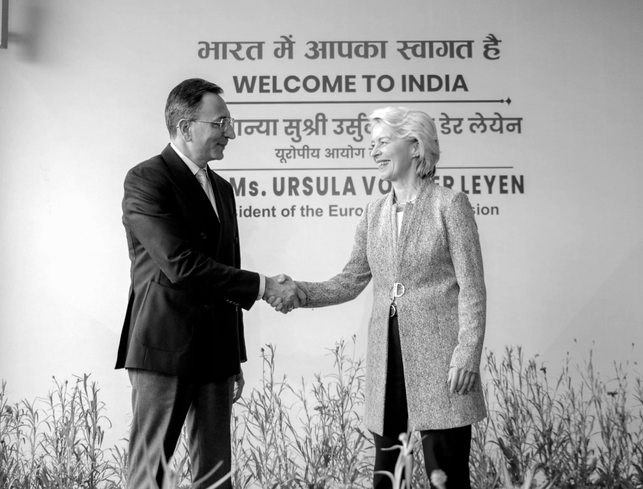 European Commission President Ursula von der Leyen arrives in Delhi
