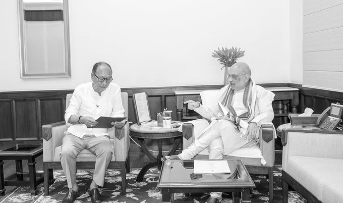 Amit Shah reviews Manipur law and order situation with CM Yumnam Khemchand Singh