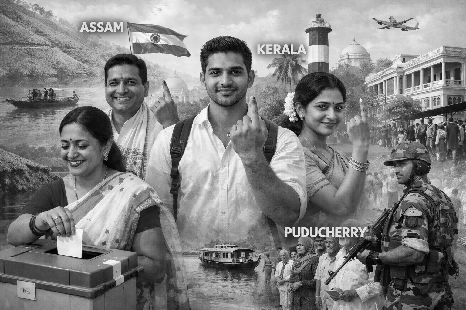 Assam, Kerala & Puducherry go to polls: Millions to cast votes across three states