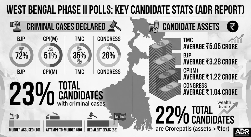 23% Candidates With Criminal Records, 22% Wealthy Crorepatis In Bengal Phase II: ADR Study