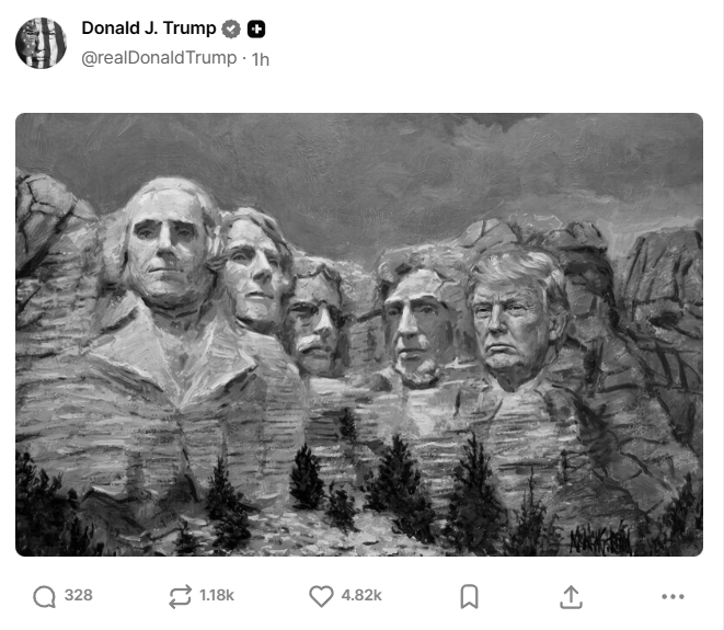 Trump Shares AI-Generated Mount Rushmore And Military Images, Ignites Online Controversy