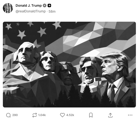 Trump Shares AI-Generated Mount Rushmore And Military Images, Ignites Online Controversy