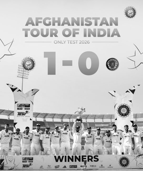 Three Days, Total Domination: India Crush Afghanistan by Innings and 300 Runs in One-Off Test