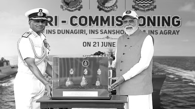 PM Modi Commissions Three Indigenous Naval Ships INS Dunagiri, INS Sanshodhak, INS Agray In Kolkata