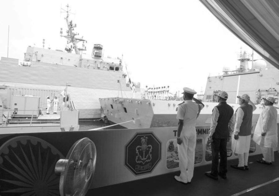 PM Modi Commissions Three Indigenous Naval Ships INS Dunagiri, INS Sanshodhak, INS Agray In Kolkata