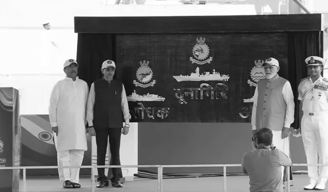 PM Modi Commissions Three Indigenous Naval Ships INS Dunagiri, INS Sanshodhak, INS Agray In Kolkata