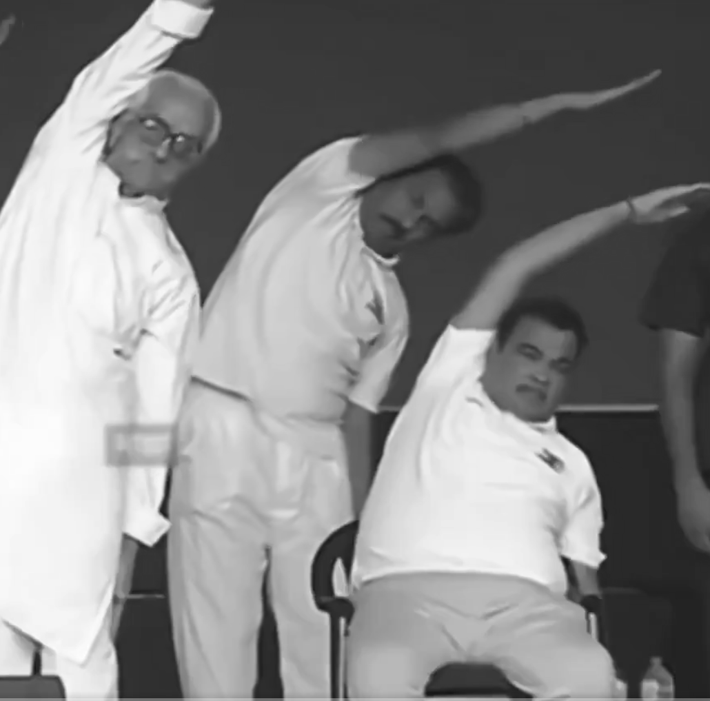 Forget Padmasana, Gadkari Unveils the "E85 Asana" AKA the Chairasan
