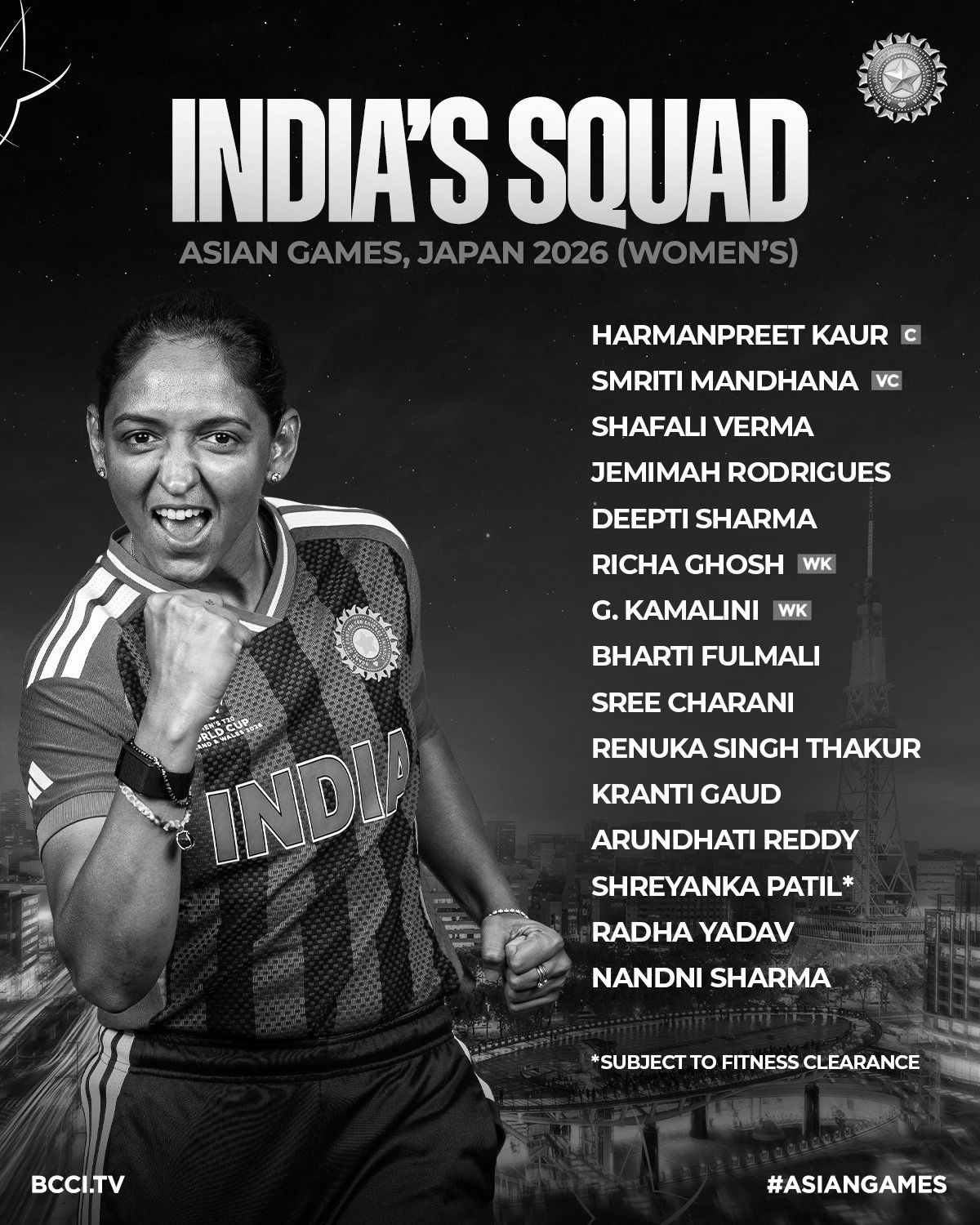 Harmanpreet Kaur Retained as India Captain for Asian Games Despite World Cup Setback