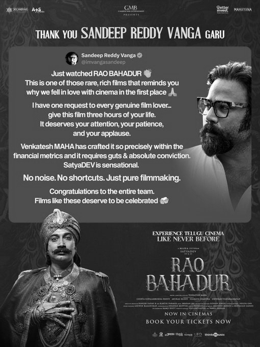 Give This Film Three Hours of Your Life: Sandeep Reddy Vanga on Rao Bahadur