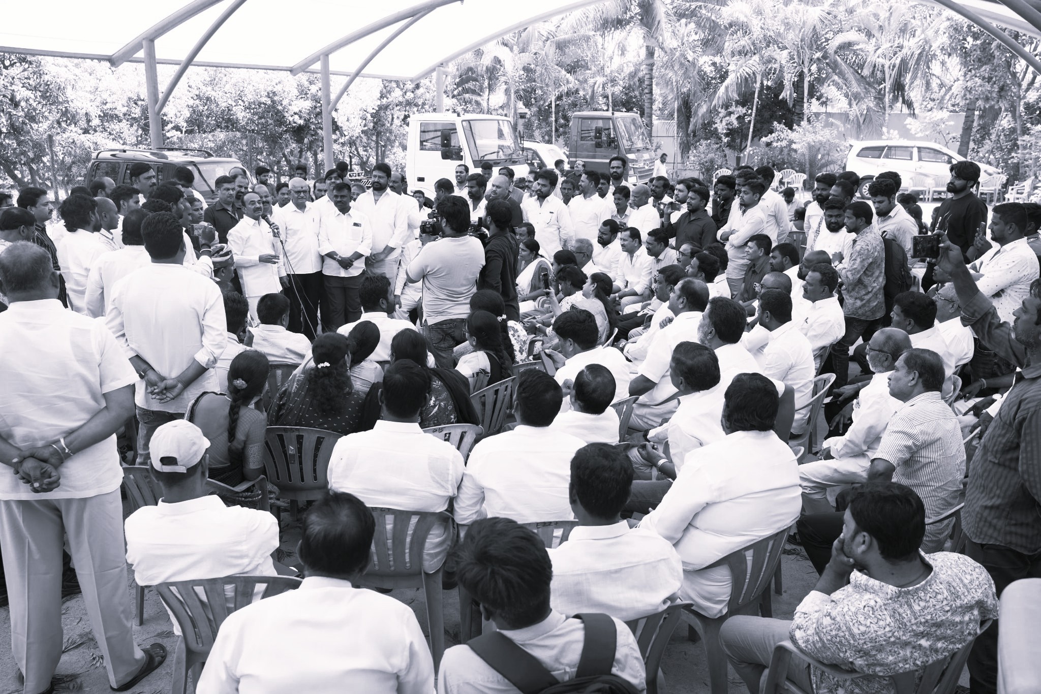 Etala Rajender Backs Jawahar Nagar Agitation, Demands Permanent Dump Yard Shift
