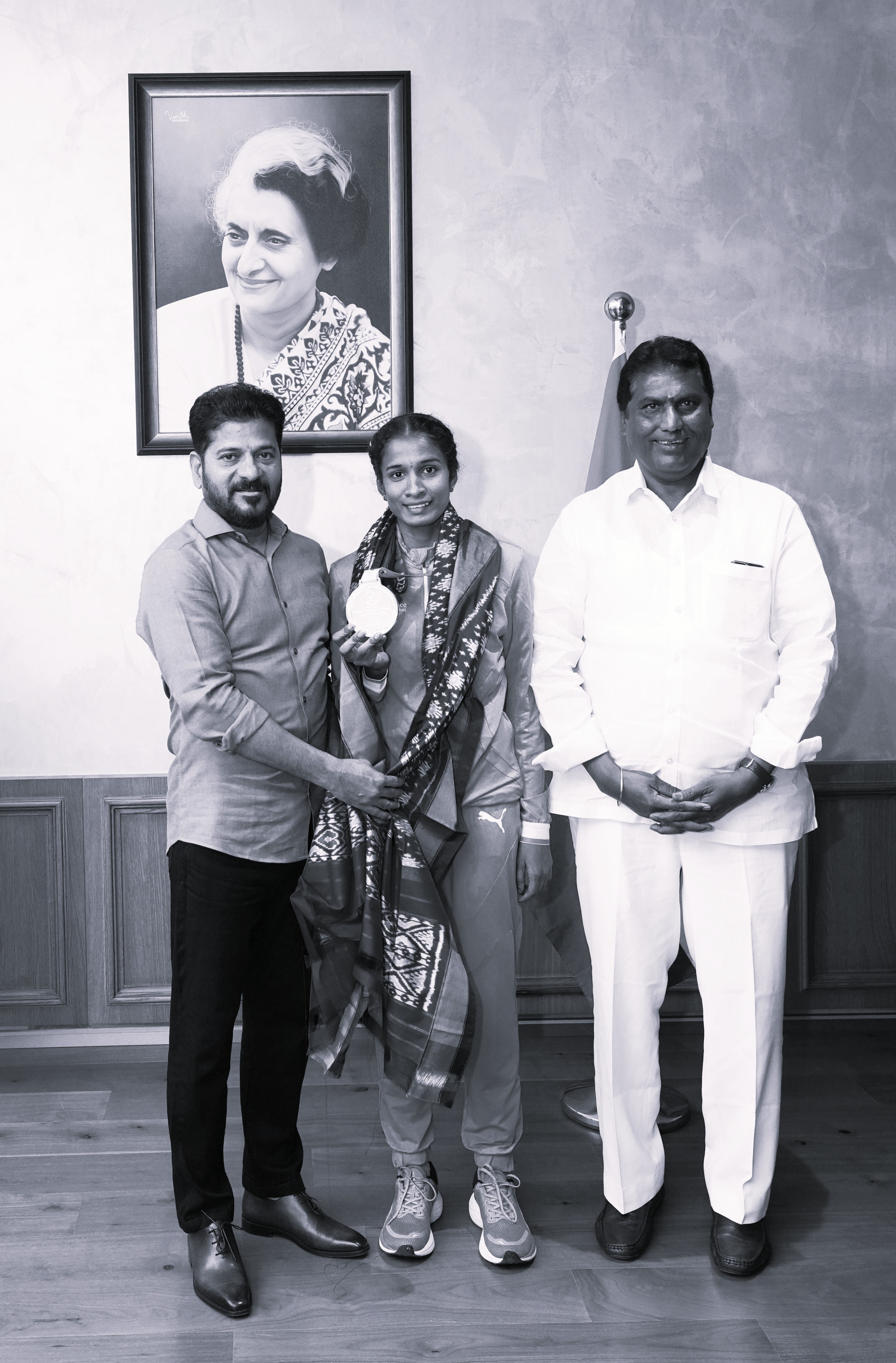 CM Revanth Reddy Felicitates Asian Gold Medallist Sai Pravallika, NEET Achievers from Telangana Gurukuls