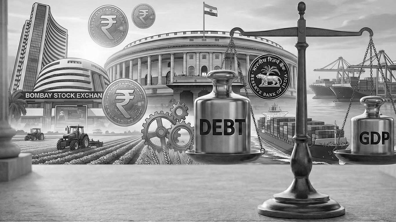 India's Debt Burden Eases to 58.2% of GDP in FY26, Govt Tells Rajya Sabha