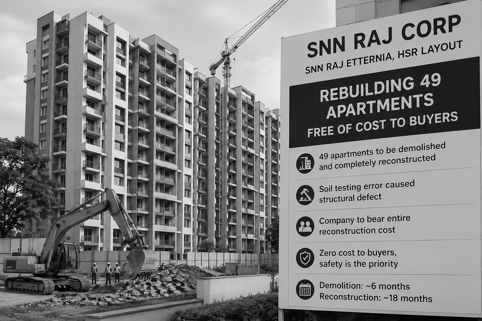 Bengaluru Developer to Rebuild 49 Structurally Defective Apartments Free of Cost