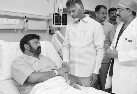 Chandrababu Naidu Visits Balakrishna After Successful Knee Surgery in Hyderabad
