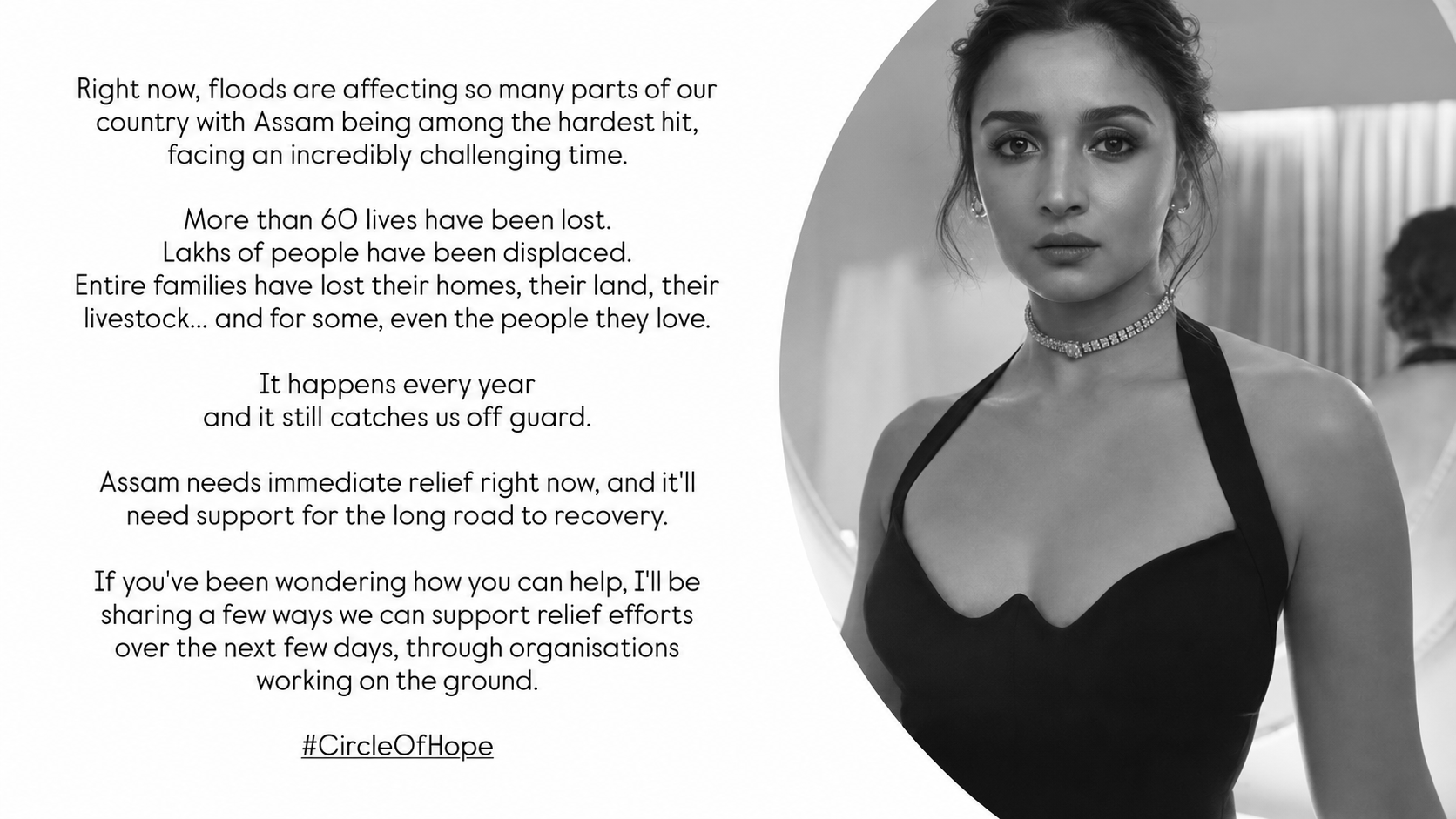 Alia Bhatt Voices Concern Over Assam Floods, Urges Immediate Relief and Long-Term Support