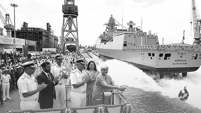 Indian Navy Launches Indigenous ASW Craft Machilipatnam to Strengthen Coastal Defence