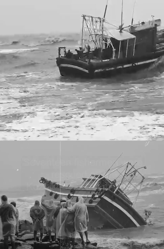 17 Fishermen Rescued After Fishing Boat Develops Engine Trouble Off Kozhikode Coast