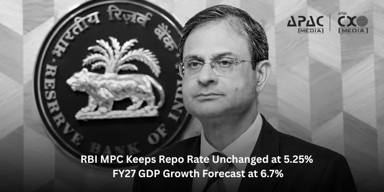 RBI Keeps Repo Rates Unchanged, Raises FY27 Growth Forecast to 6.7%