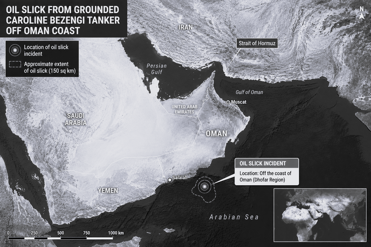 Environmental Alarm as Oil Slick Spreads Across Protected Waters Off Oman