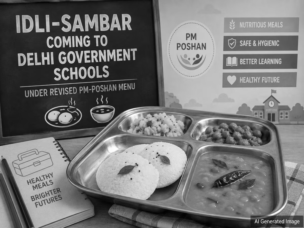 Idli-Sambar, Jowar and Bajra Join Revised PM-POSHAN Menu in Delhi Schools