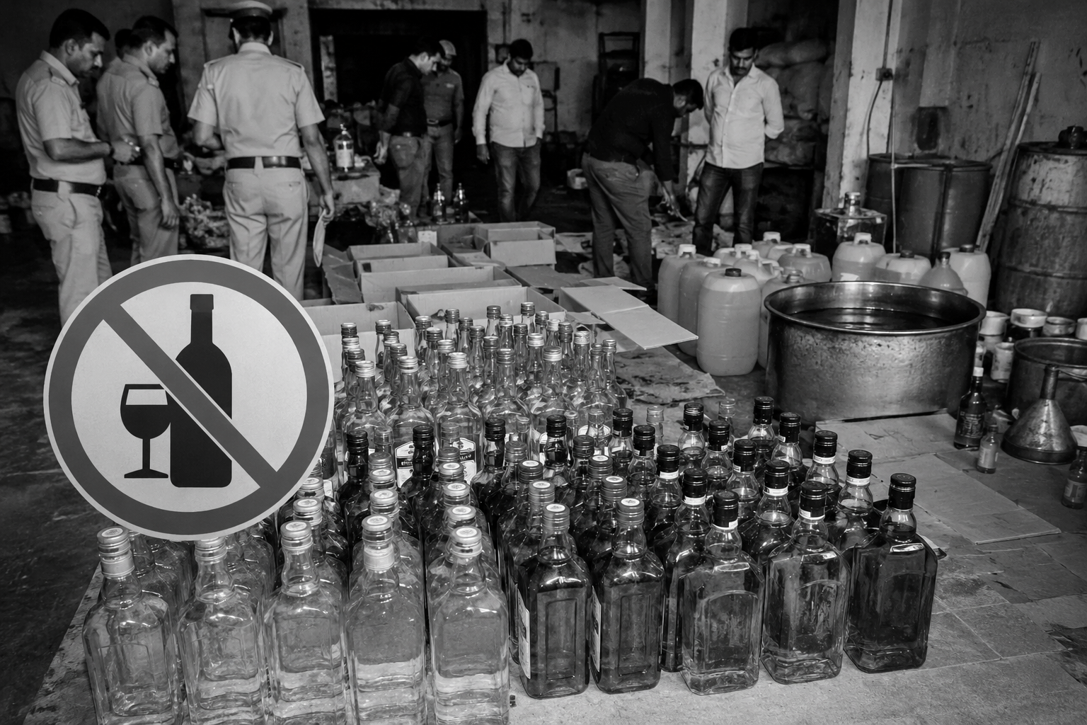 Fake Liquor Factory Busted in Gujarat’s Kutch, Nearly 10,000 IMFL Bottles Seized