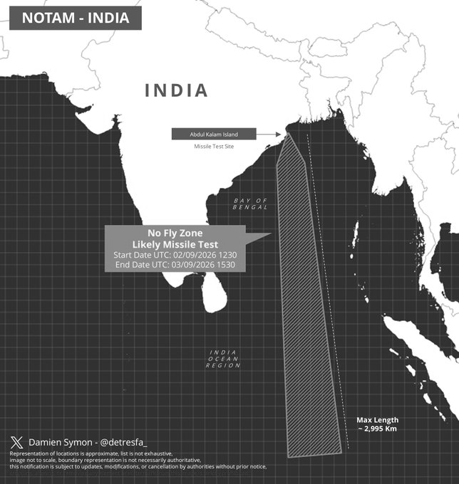 Fresh 2,995-Km Indian Ocean Alert Puts India’s Next Missile Test Under Spotlight