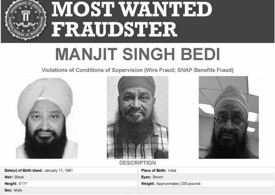 FBI’s USD 1.5 Lakh Bounty Fraudster Manjeet Singh Bedi Held in India