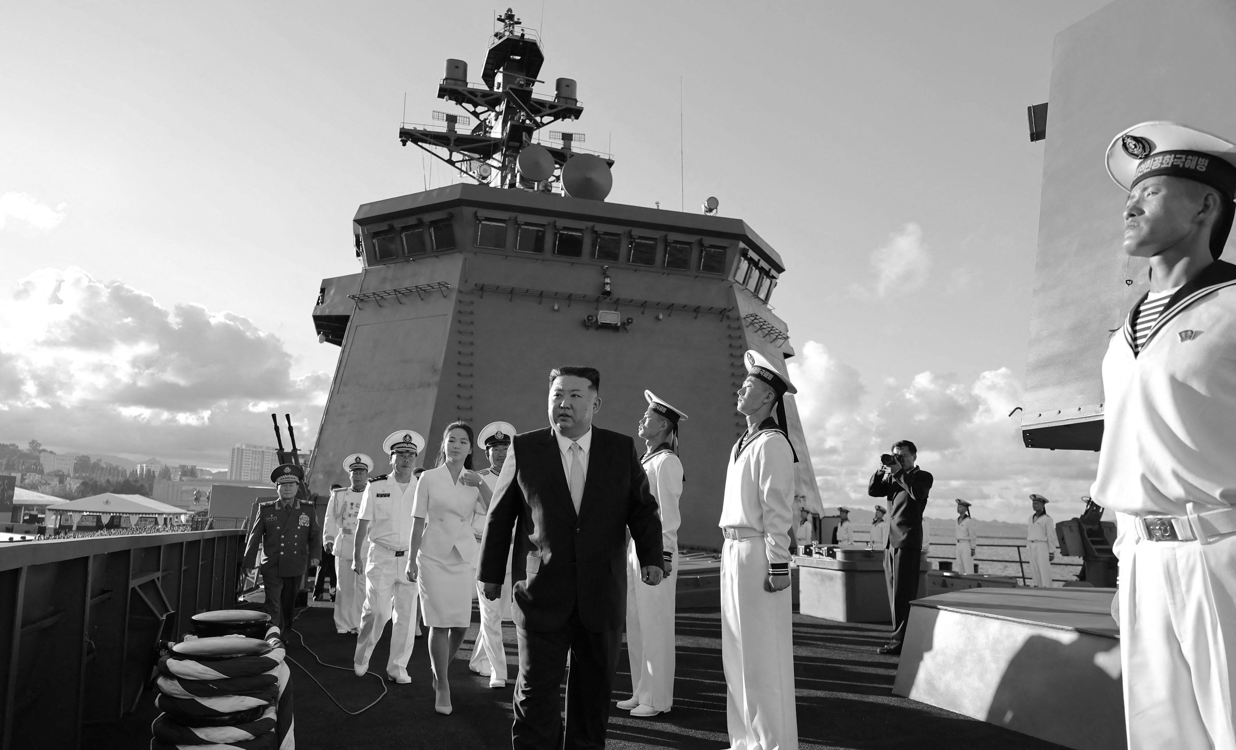 Kim Jong Un Unveils Second Naval Destroyer As US, South Korea, Japan Begin War Drills