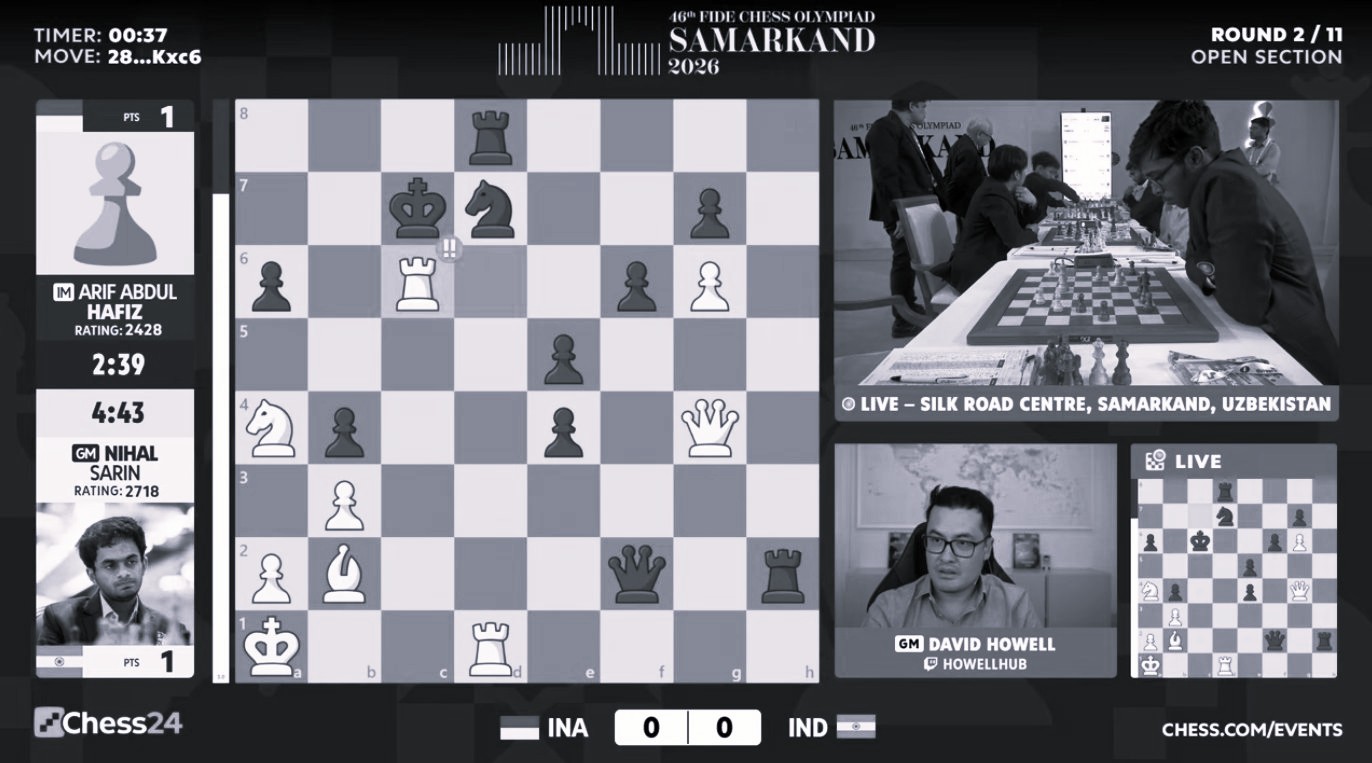 Nihal Leads India to Second Win at Chess Olympiad