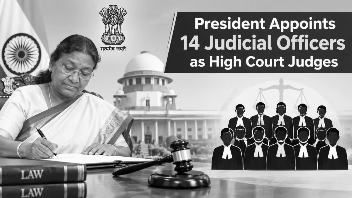 14 New Judges Appointed to Delhi, J&K, Jharkhand and Karnataka High Courts