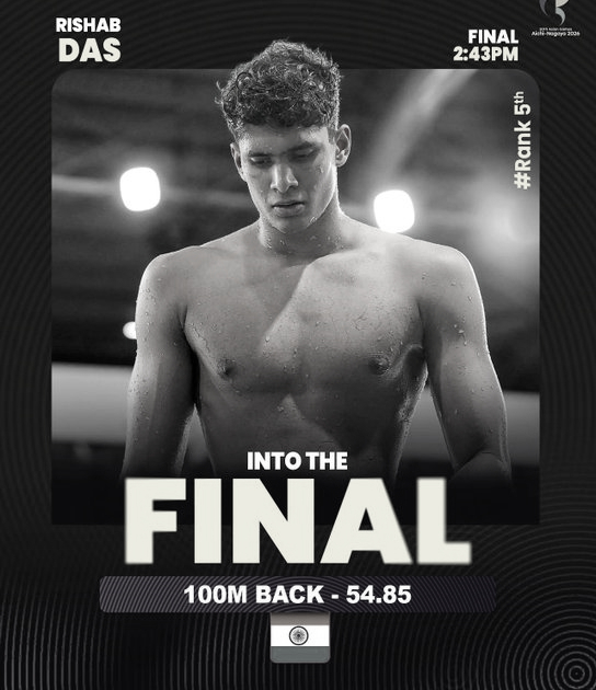 Swimmer Rishabh Das Into Asian Games 100m Backstroke Final With Personal Best