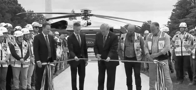 Trump Unveils White House Helipad As Major Networks Skip Ceremony After 3 Outlets Banned