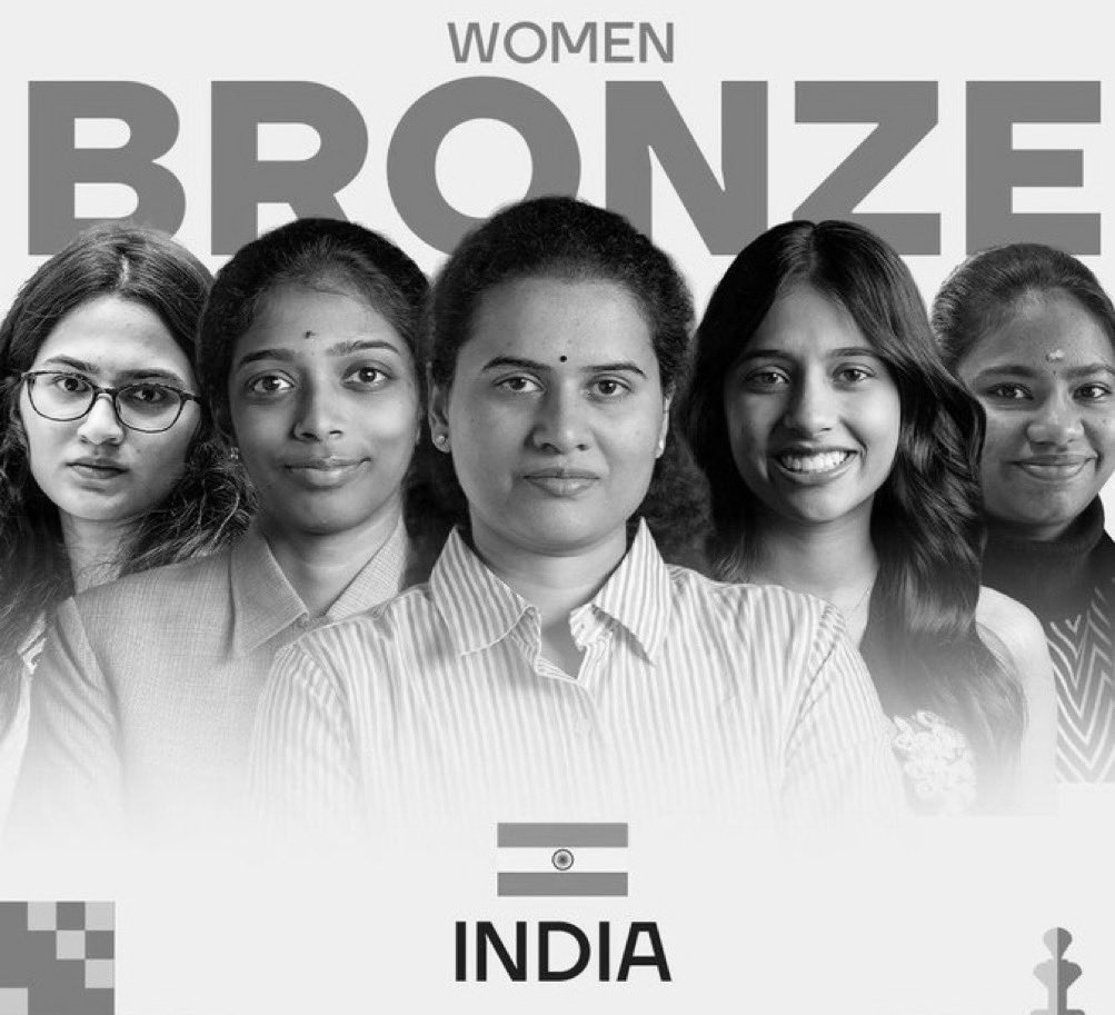India Double Delight: Men Win Silver, Women Take Bronze at Chess Olympiad