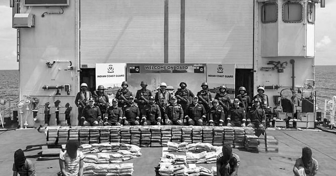 ₹3,000 Crore Drug Haul! Coast Guard Seizes 526 Kg Meth, Heroin From Iranian Boat, 5 Pakistanis Held