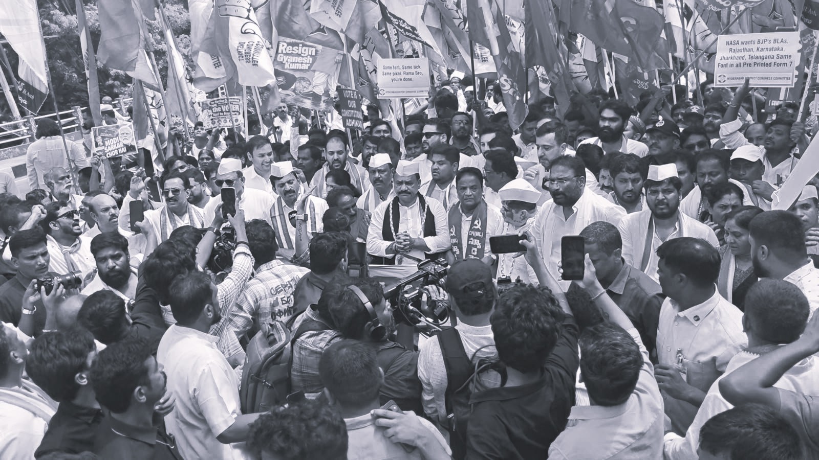 Chalo Lok Bhavan Rally Escalates as Telangana Ministers, Leaders Arrested