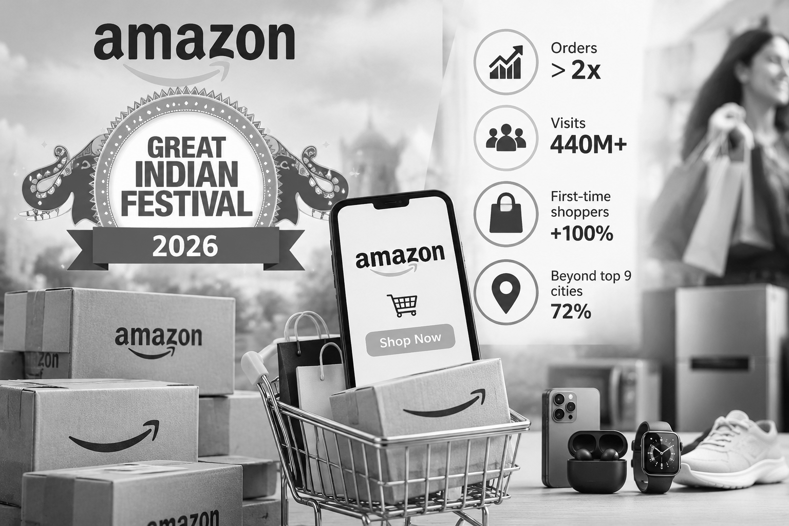 Amazon Great Indian Festival 2026 Sees Record Start as Orders More Than Double