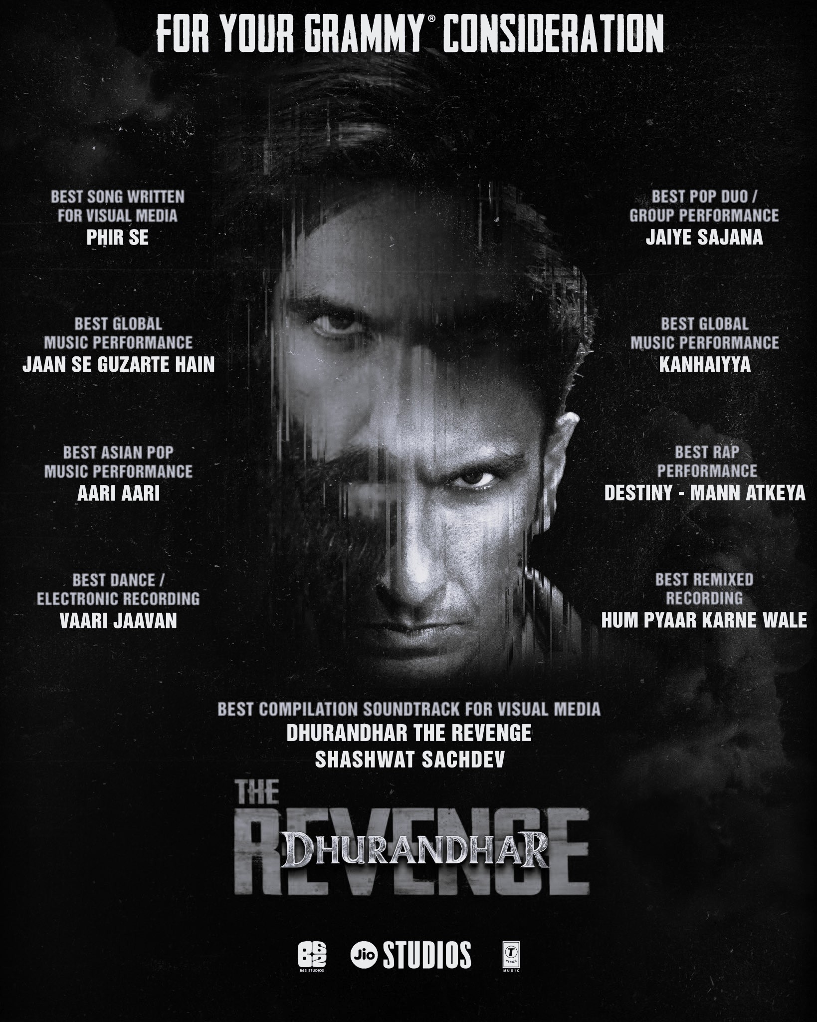 Dhurandhar: The Revenge Soundtrack Enters 2027 Grammy Race With Nine Entries