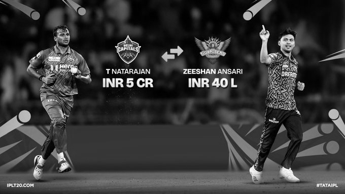 T Natarajan Returns to SRH, Zeeshan Ansari Joins Delhi Capitals in IPL Trade