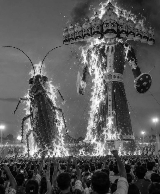 Ravana Gets a Cockroach for Company: Delhi to Burn 30-Foot Effigy Alongside Ravana