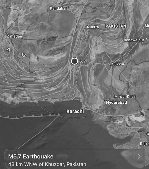 Magnitude 5.8 Earthquake Strikes Pakistan Near Khuzdar, No Immediate Damage Reported