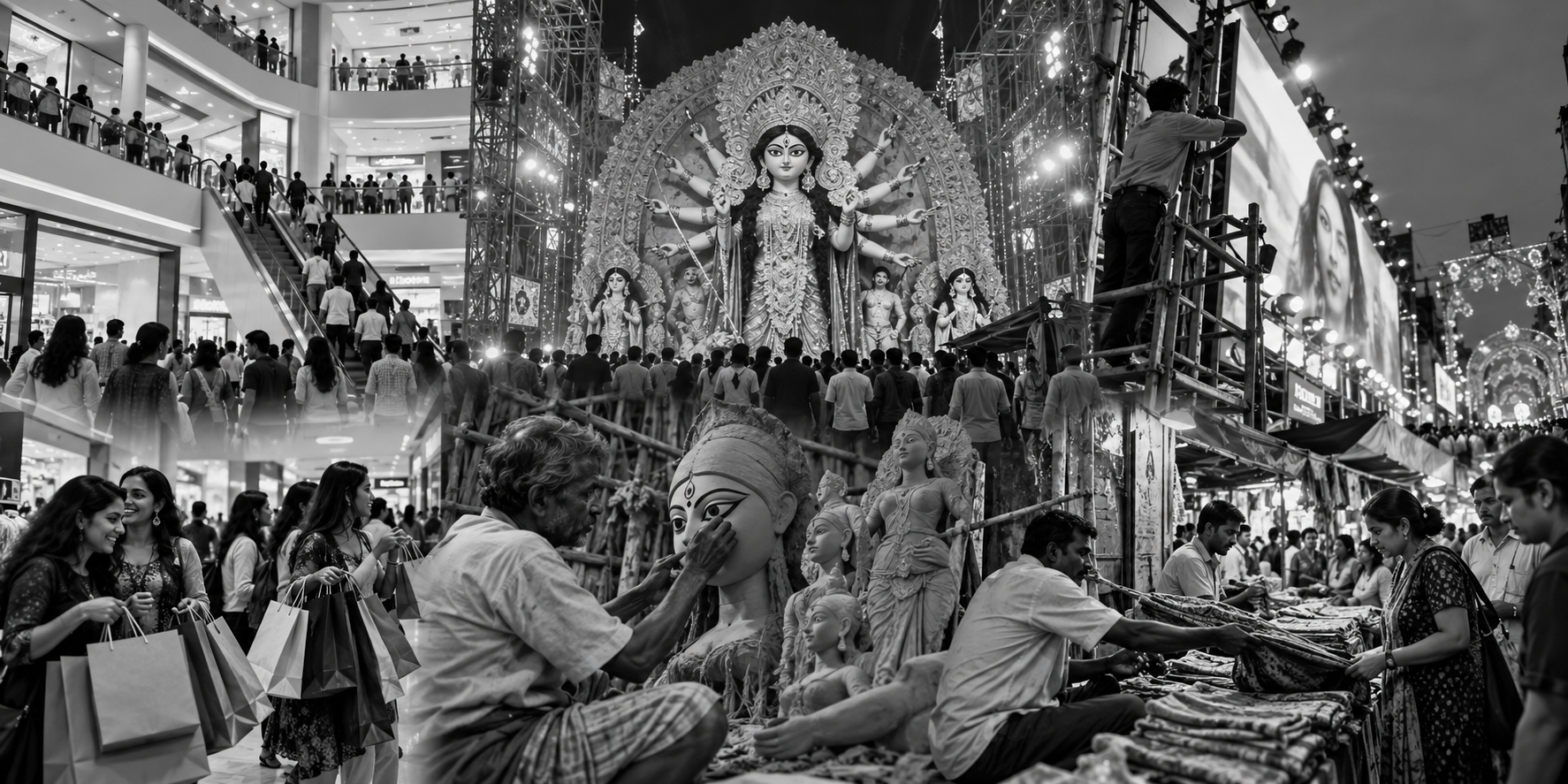 Durga Puja Economy Expands, but Small Traders Feel the Pinch